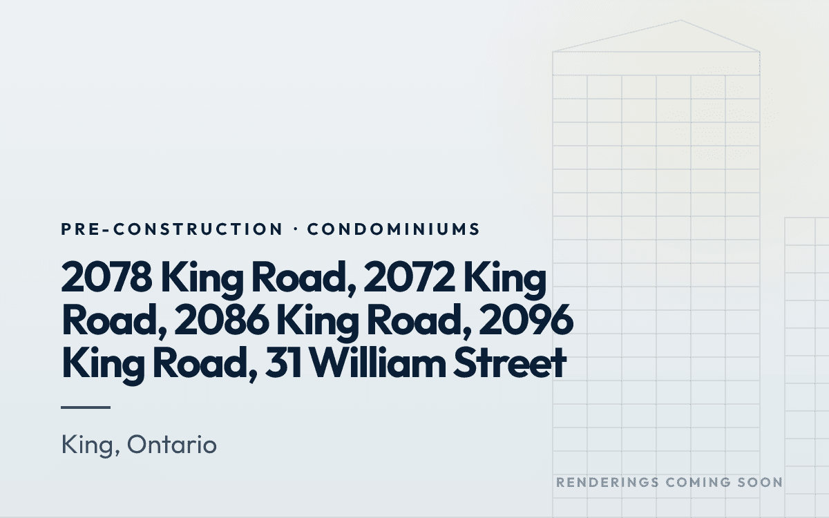 2078 King Road, 2072 King Road, 2086 King Road, 2096 King Road, 31 William Street rendering