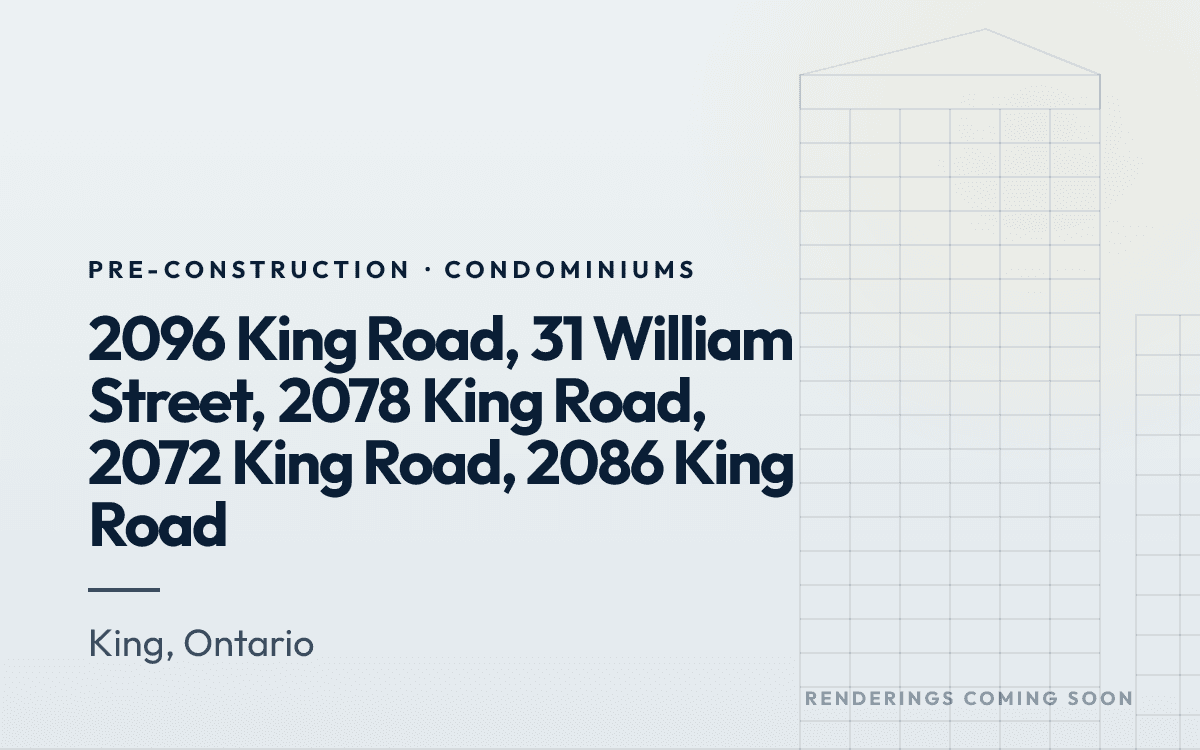 2096 King Road, 31 William Street, 2078 King Road, 2072 King Road, 2086 King Road rendering