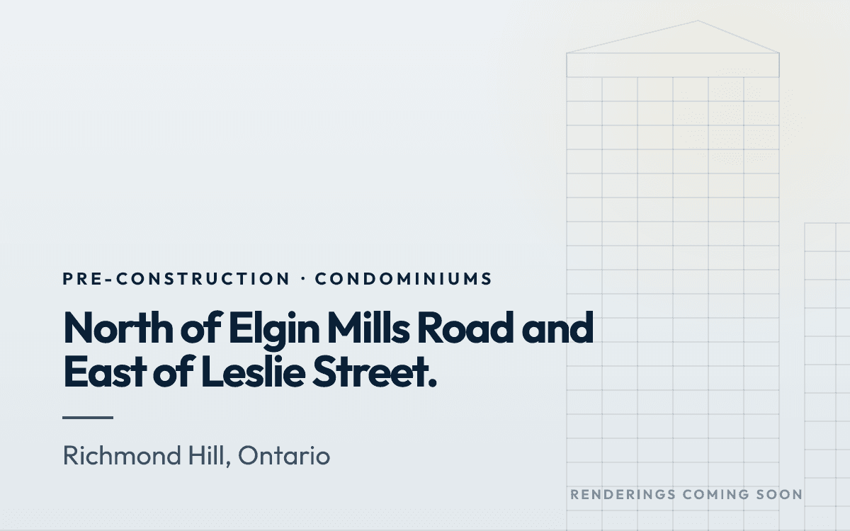 North of Elgin Mills Road and East of Leslie Street. rendering