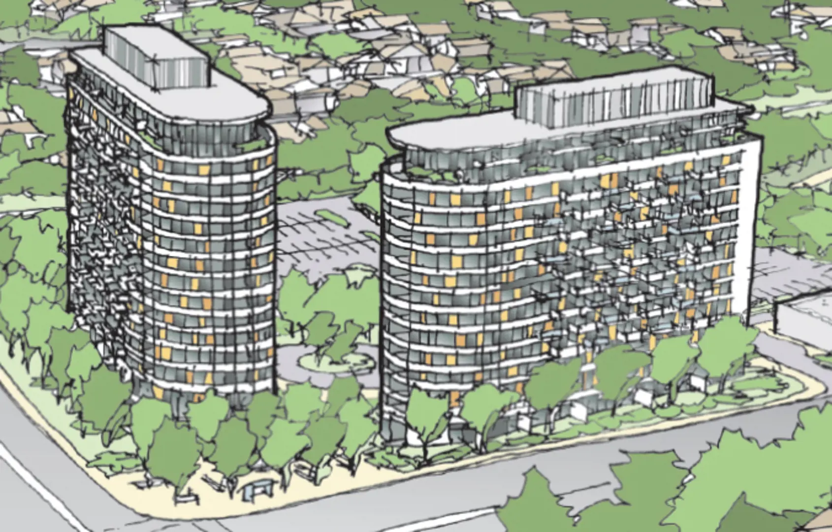 Leslie Street & John Street Condos rendering