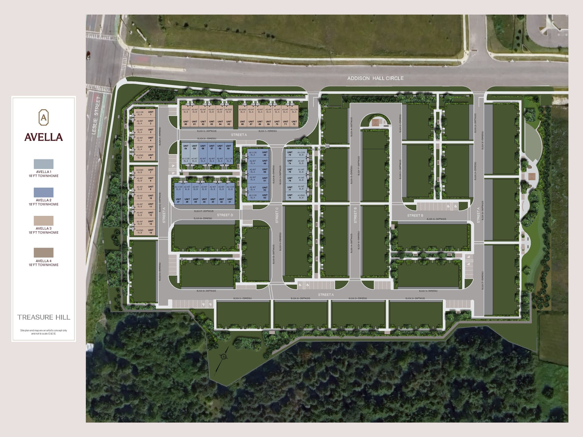 Avella Towns rendering