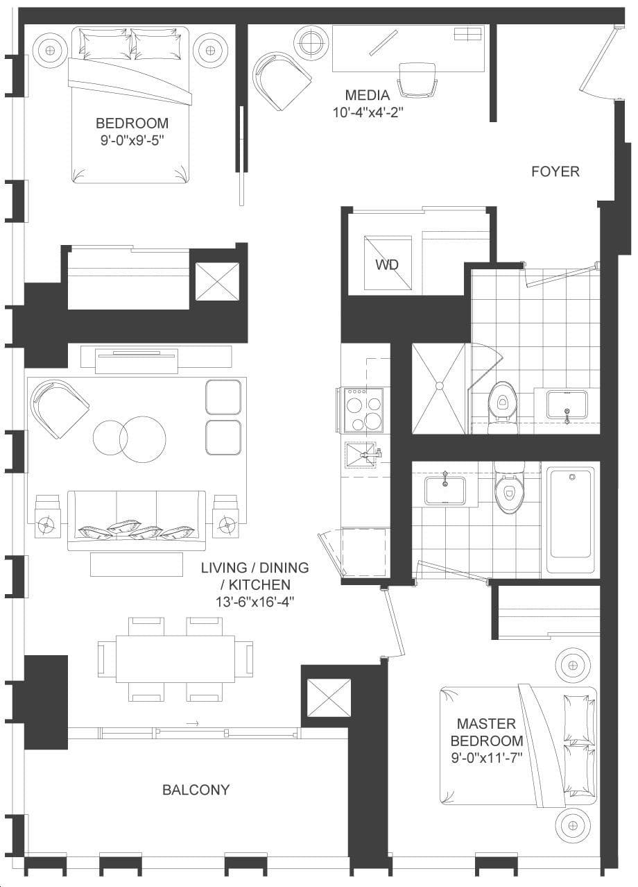 Artists Alley · 2 bed + den — photo 2