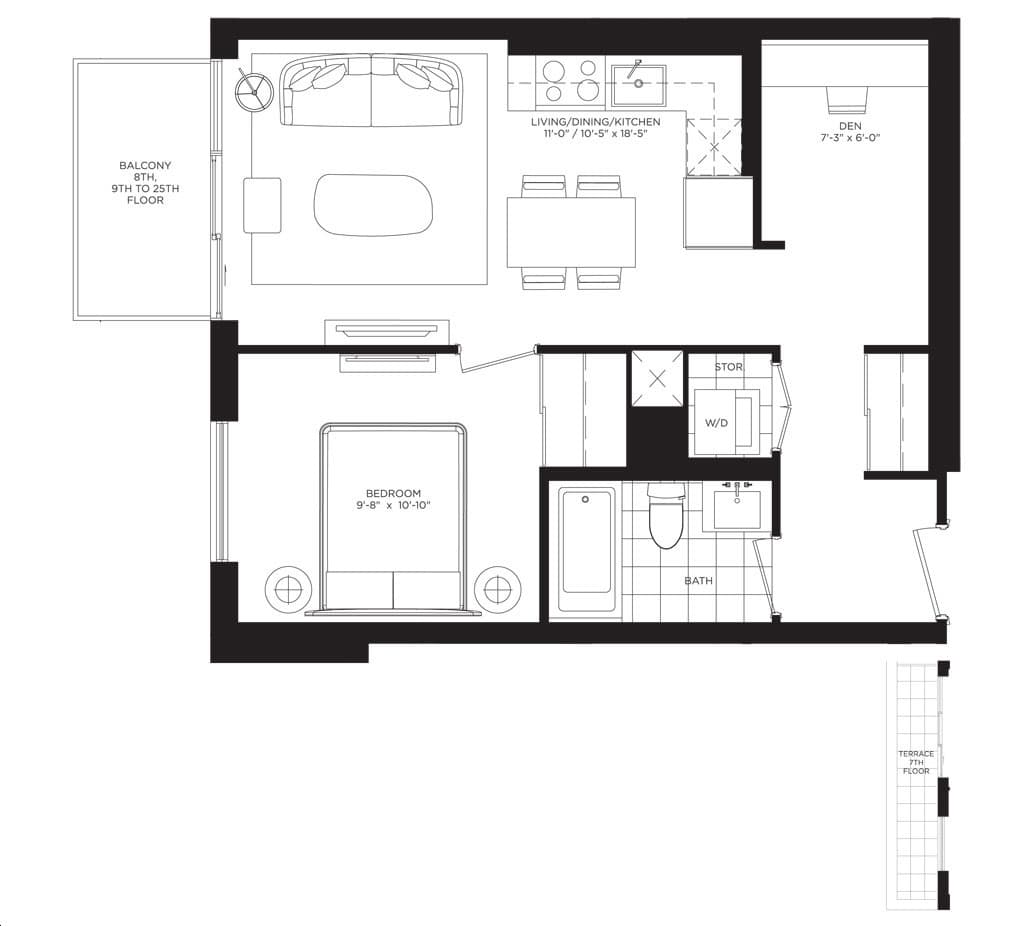 Notting Hill Condos 2 · 1 bed + den — photo 2