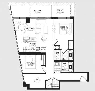 Clockwork · 2 bed + den — photo 2