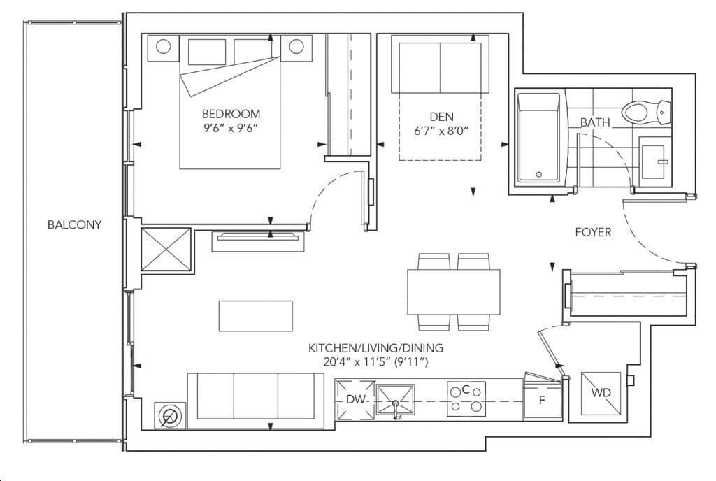 Festival · 1 bed + den — photo 2