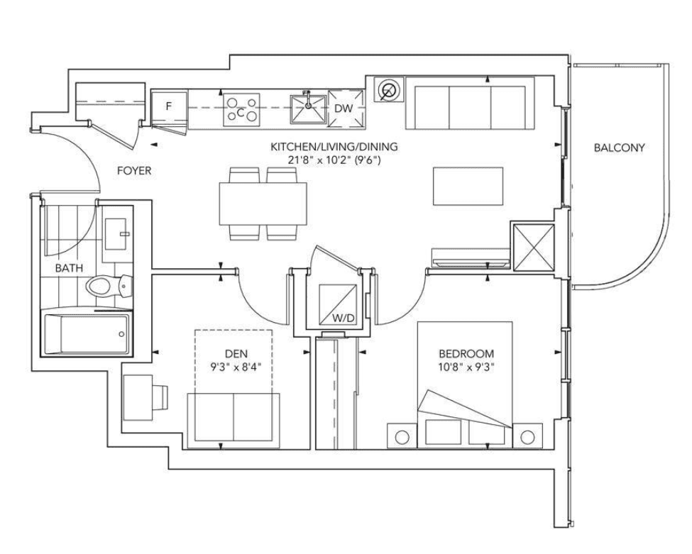Grand Festival Tower D · 1 bed + den — photo 2