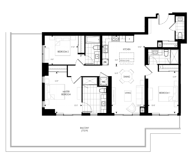 Pavilia Tower · 3 bed — photo 2