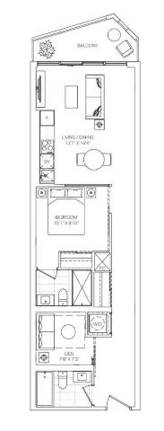 Untitled Condo · 1 bed + den — photo 2