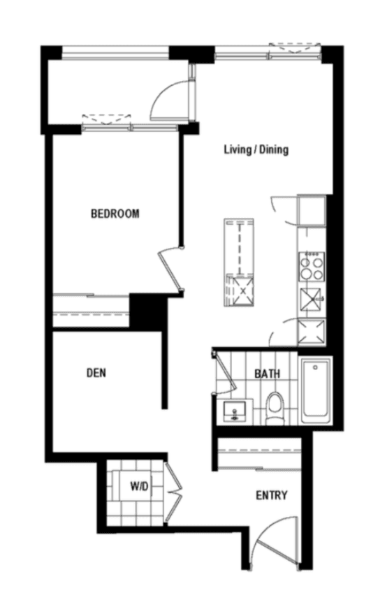 Square One District · 1 bed + den — photo 2