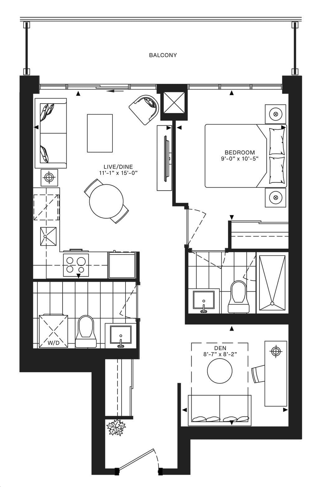Thirty Six Zorra · 1 bed + den — photo 2