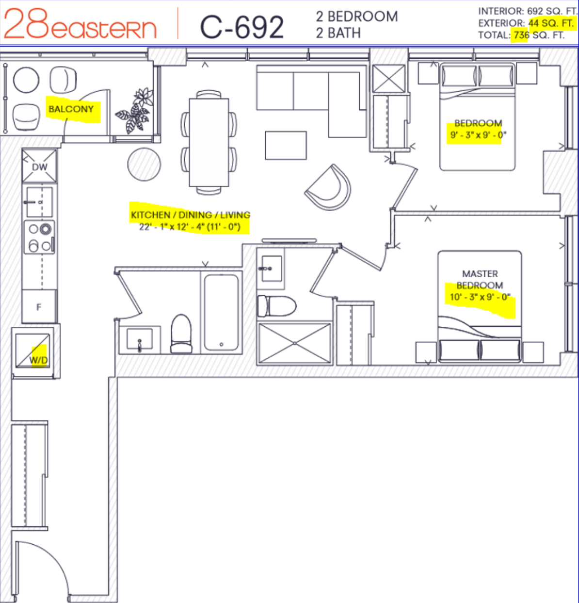 28 Eastern Condos · 2 bed — photo 2