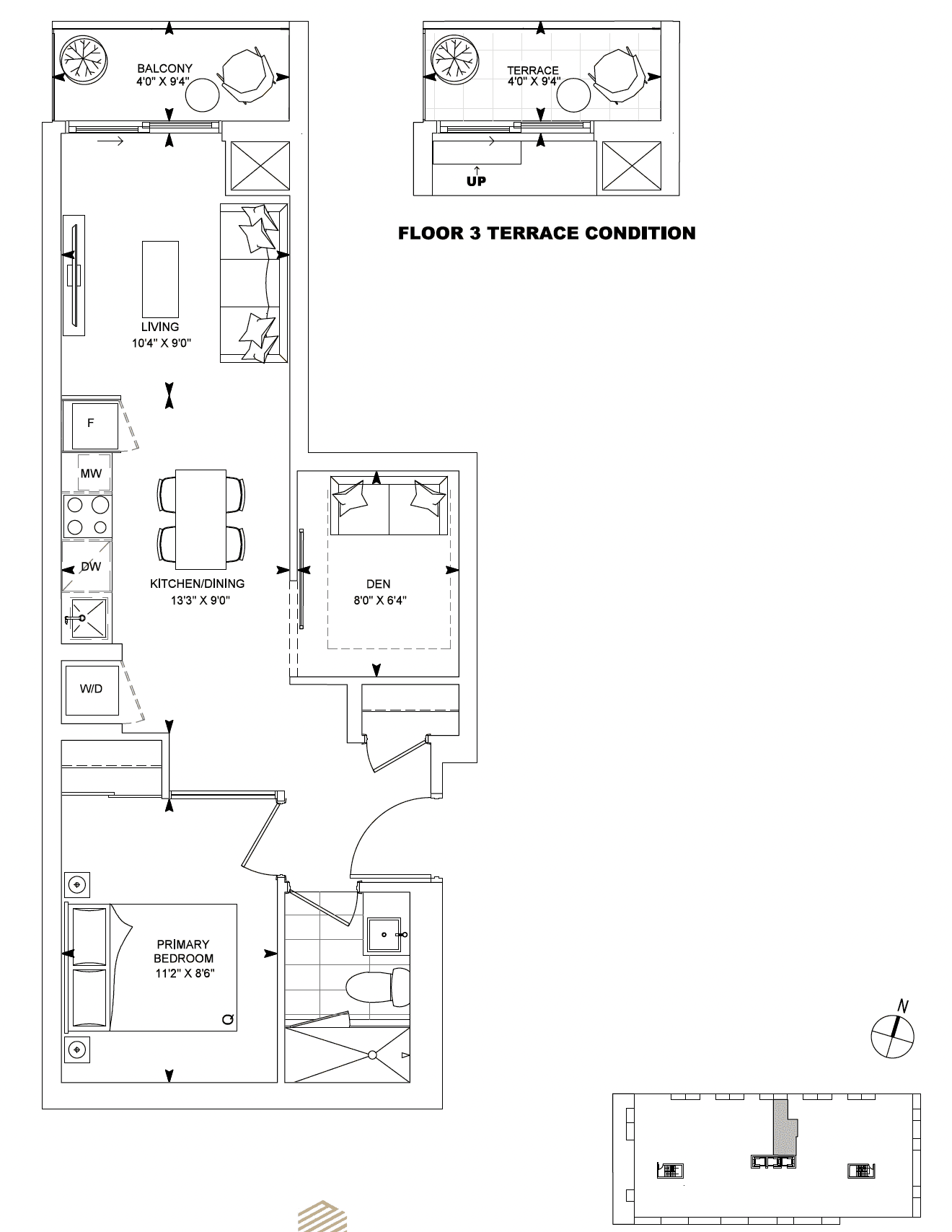Northcore · 1 bed + den — photo 2