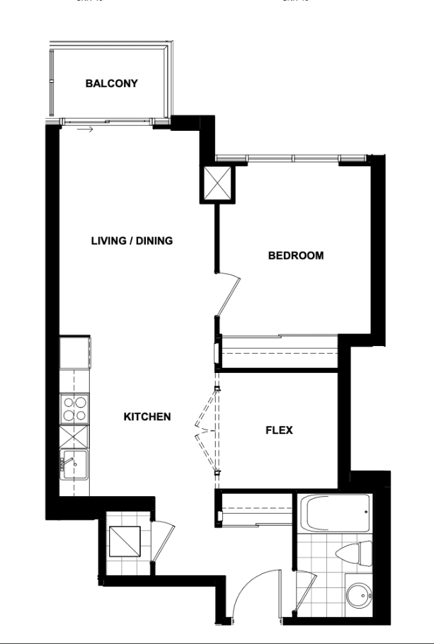 UC Tower 2 · 1 bed + den — photo 2