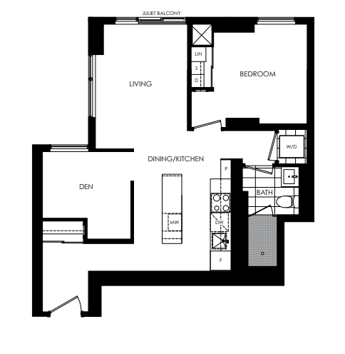The Saint · 1 bed + den — photo 2