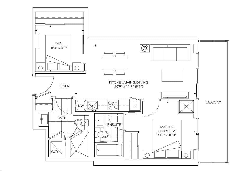 Grand Festival Tower D · 1 bed + den — photo 2