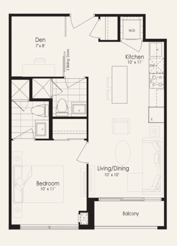 Edge Tower 2 · 1 bed + den — photo 2