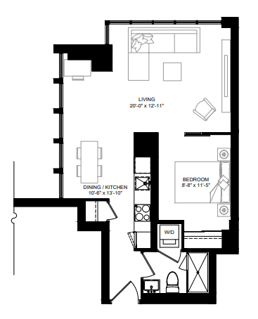 Crosstown · 1 bed + den — photo 2