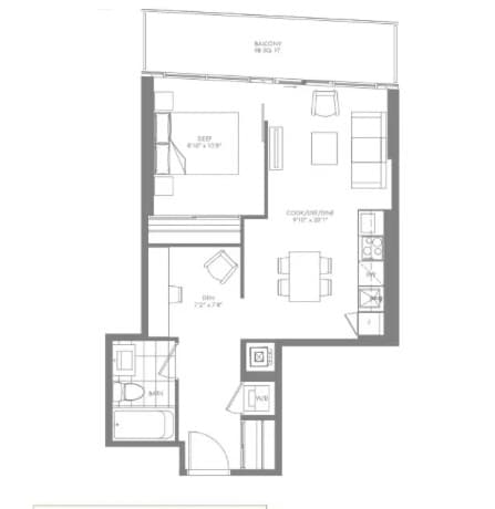 M City 1 · 1 bed + den — photo 2