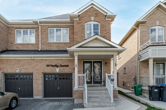 Semi-Detached at 93 Yardley Crescent, Brampton, ON L6X 5L8
