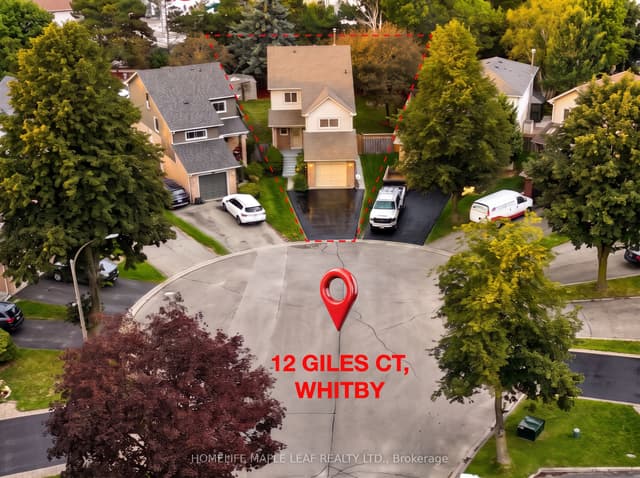 Detached at 12 Giles Court, Whitby, ON L1N 8T5