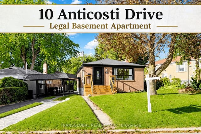 Detached at 10 Anticosti Drive, Toronto, ON M1J 1V5, Toronto E09