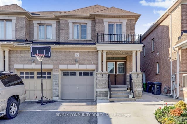 Semi-Detached at 69 Clearfield Drive, Brampton, ON L6P 3J4