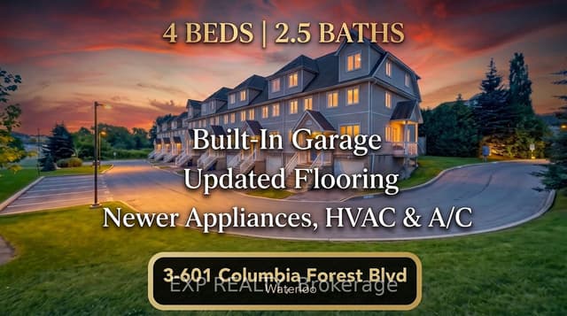 Condo Townhouse at 601 Columbia Forest Boulevard 3, Waterloo, ON N2V 2K7