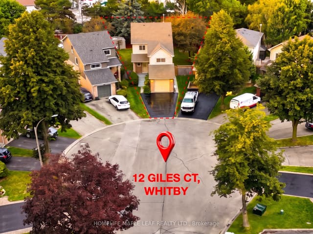 Detached at 12 Giles Court, Whitby, ON L1N 8T5